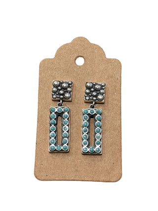 Turquoise Rectangle Drop Earrings