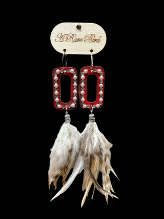 Red Rare Bird Earrings