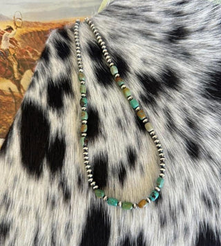 Green Square Turquoise Necklace