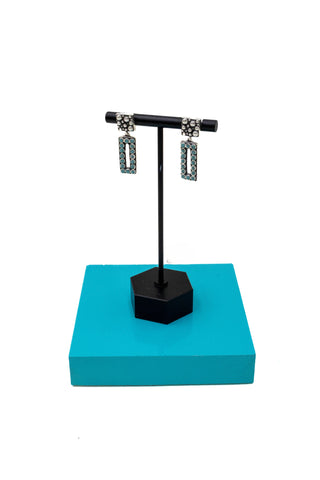 Turquoise Rectangle Drop Earrings