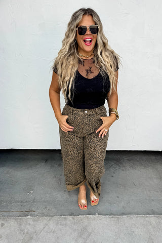Cheetah Barrel Jean