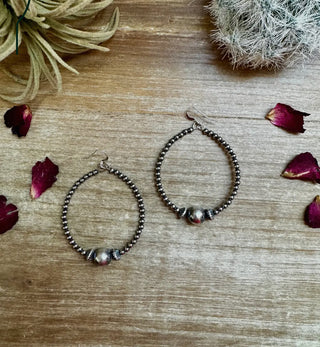 Round Sterling Pearl Earrings