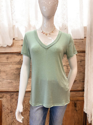 Teal Sage V-neck