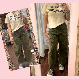 Cheetah Barrel Jean