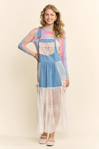 Patchwork Pocket Skirtall Dress
