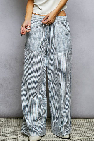 Blue Striped Pants