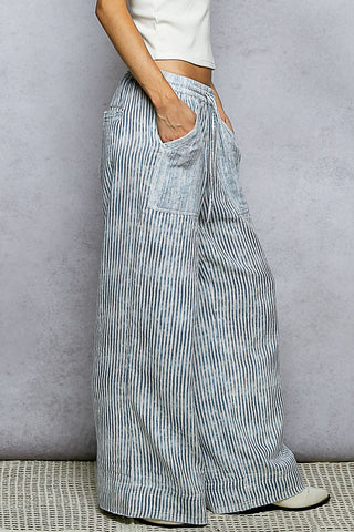 Blue Striped Pants
