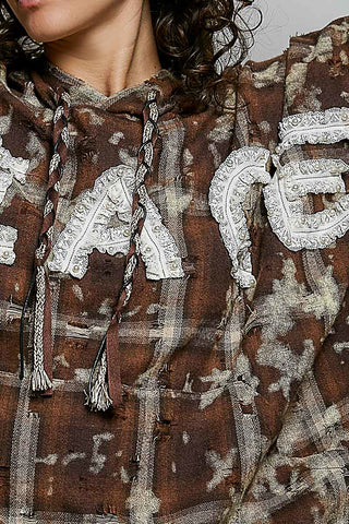 PEACE Plaid Hoodie