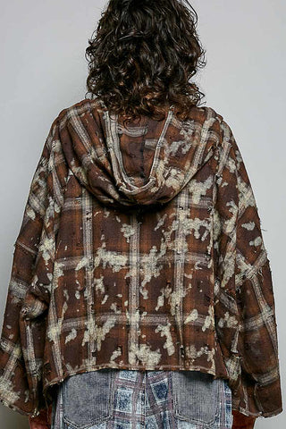 PEACE Plaid Hoodie