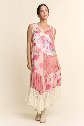 Flower Patchwork & Lace Dress