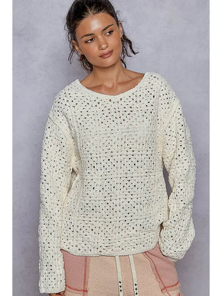 Cream Crochet Sweater