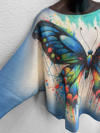 Blue Butterfly Sweater