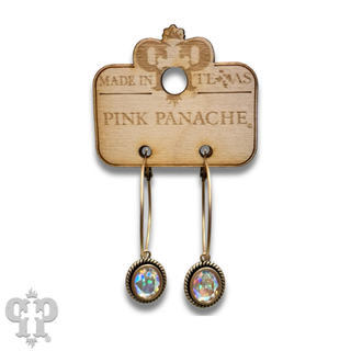 Small Oval Crystal Drop Earring