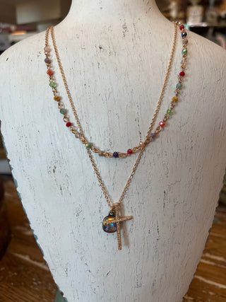 Rhinestone Cross Necklace