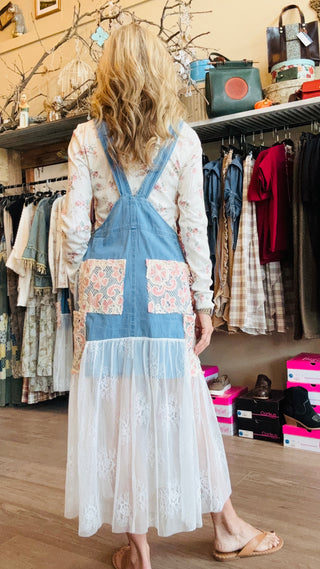 Patchwork Pocket Skirtall Dress