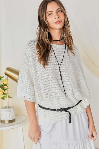 Distressed Hem Sweater