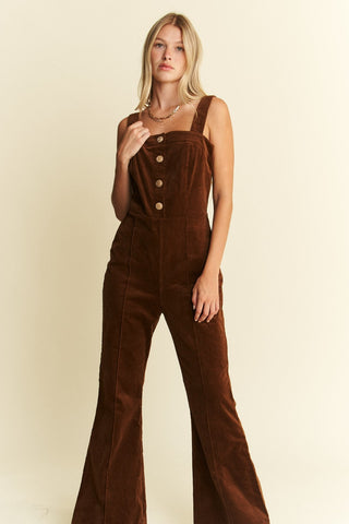 Flared Corduroy Jumpsuit