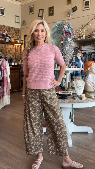 Floral Barrell Pants