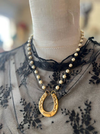 Brass Horseshoe Necklace