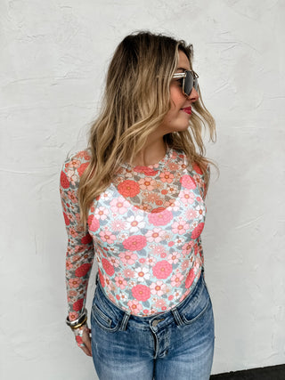 Pink Floral Mesh