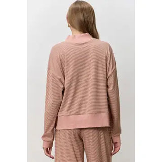 Striped Mock Neck Top