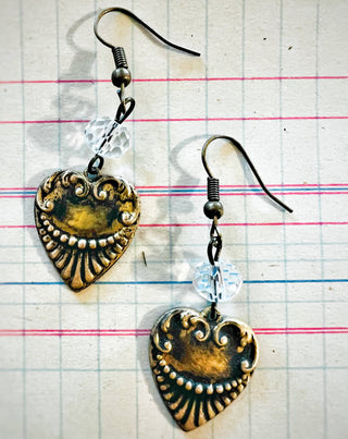 Brass Heart Earrings