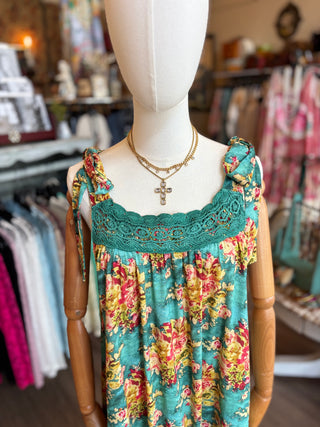 RB Teal Floral Dress
