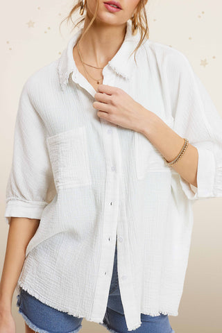 Washed Crinkled Gauze Shirt