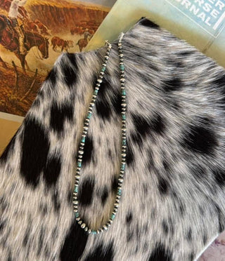 Sterling Pearl & Turquoise Heishi Necklace