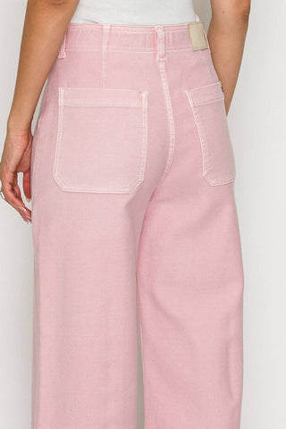 Pink High Rise Cropped Jean