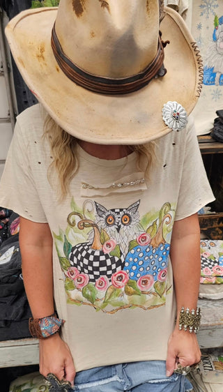 Fall Owl Tattered Tee
