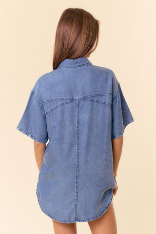 Denim Pearl Snap Shirt