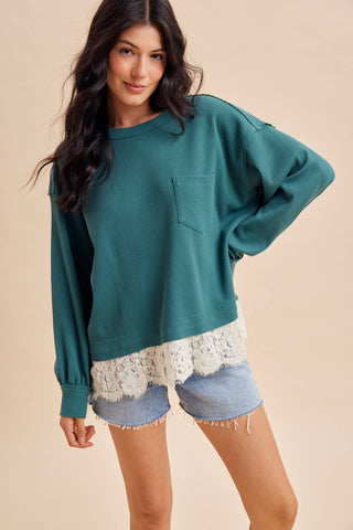 Lace Trim Thermal Top