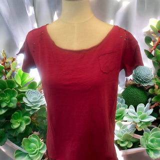 RB Cranberry Rip Tattered Shirt