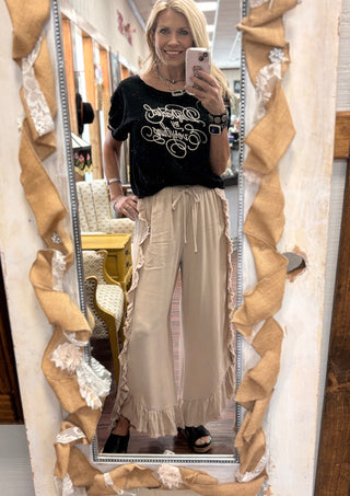 Khaki Ruffled Pant