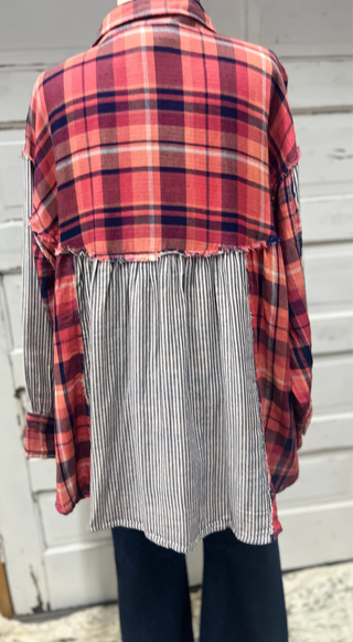 Paper Lace Plaid Top