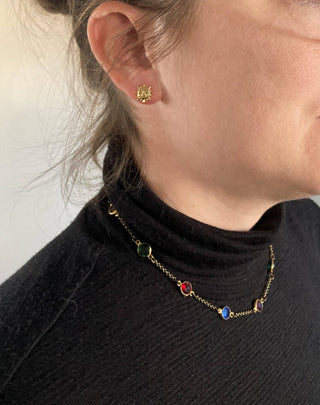 Crystal Multi Color Bead Necklace