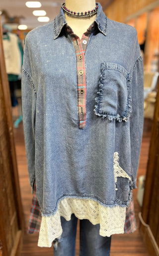 Denim & Lace Tunic