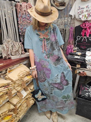 Rare Bird Blue Butterfly Dress