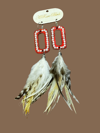 Red Rare Bird Earrings