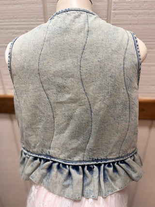 Denim Ruffle Vest