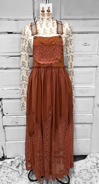 Copper Brown Overall Dress