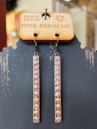 Multiple IridescentCrystal Bar Earrings