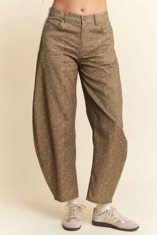 Floral Barrel Pants