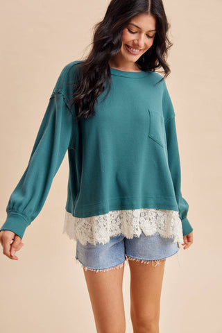Lace Trim Thermal Top