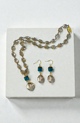 Champagne Necklace & Earring set  