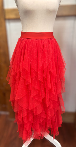 Red Mesh Skirt