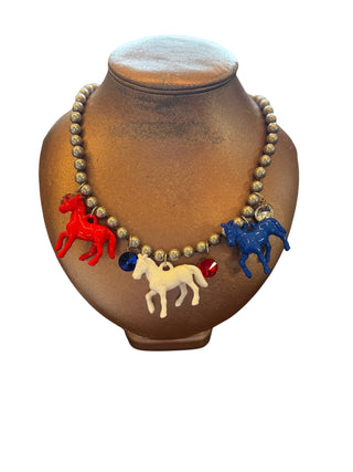 Patriotic Horses Necklace
