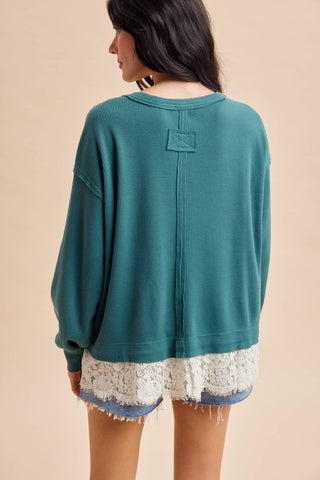 Lace Trim Thermal Top