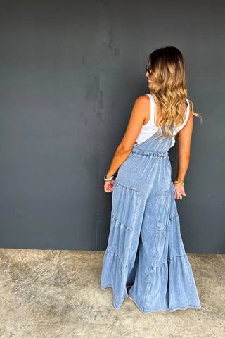 Boho Lace Denim Overalls